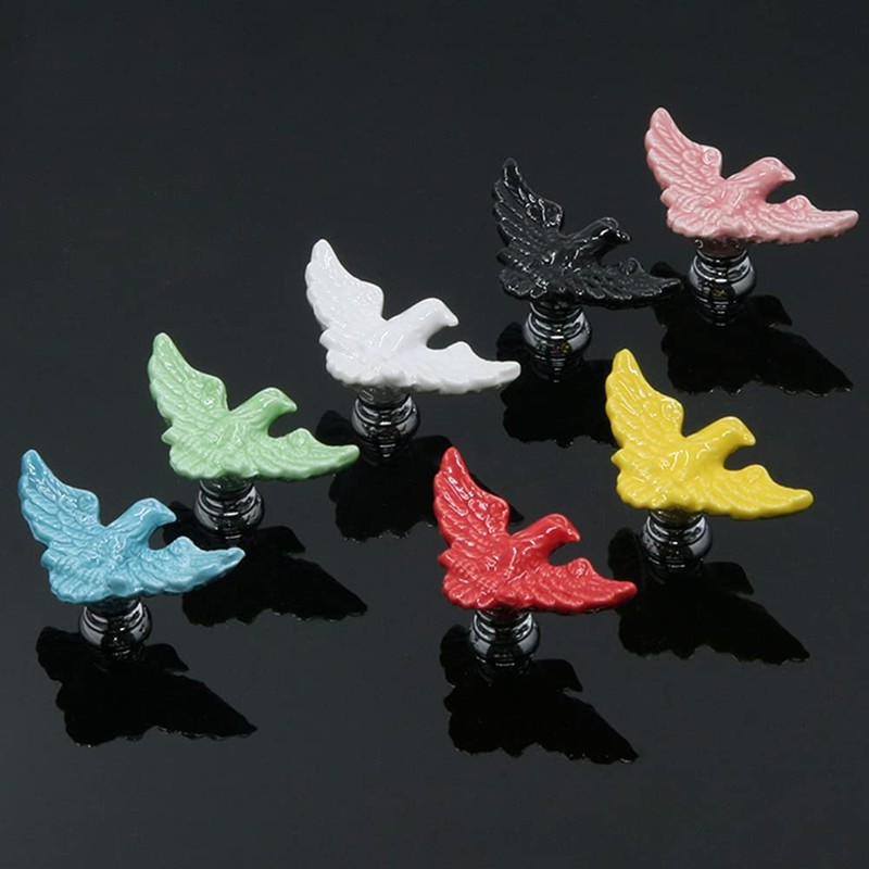MARSTREE Eagle Shape Ceramic Knobs Drawer Handles Pulls for Wardrobe