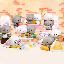 BEEMAI Mitao Cat Love Is Like A Peach Series 3PCs (Set of 3 No Repeat) Blind Box Random Design Cute Figures Collectible Toys Birthday Gifts