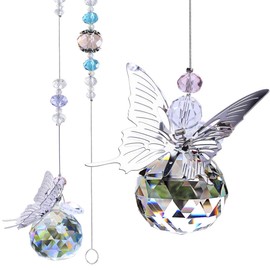 H&D HYALINE & DORA 30MM Crystal Ball Prism Rainbow Maker Hanging Suncatcher Window Butterfly Decor Gift