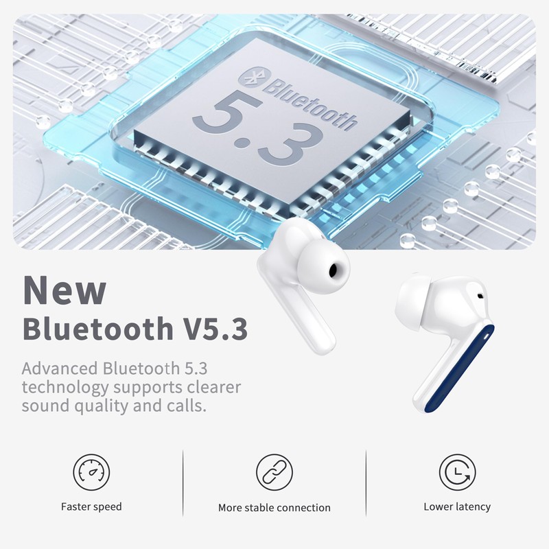 Wireless Earbuds, Bluetooth 5.3 Headphones in Ear with HiFi Stereo