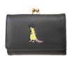 Comical Animal Purse Middle Wallet Trifold RO19-0618 Black (Dinosaur)