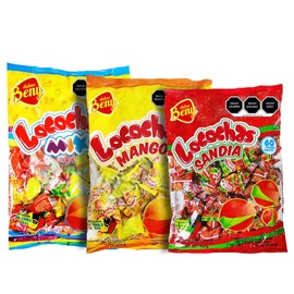 BENY LOCOCHAS PEG BAG HARD CANDY WITH CHILI POWDER CENTER 5.1OZ 18PCS (WATERMELON (SANDIA))