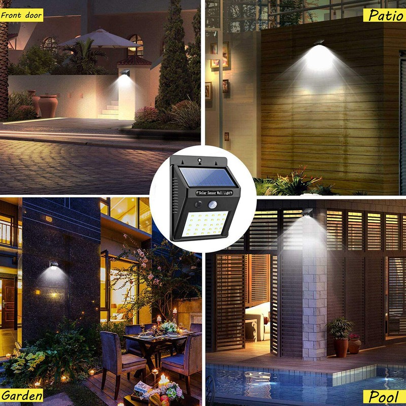 Decorman Solar Sensor Lights Outdoor 30 LED Wireless Waterproof Security