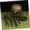 COLLBATH 6pc Ebony Wood Chinese Kung Fu Tea Set Tea