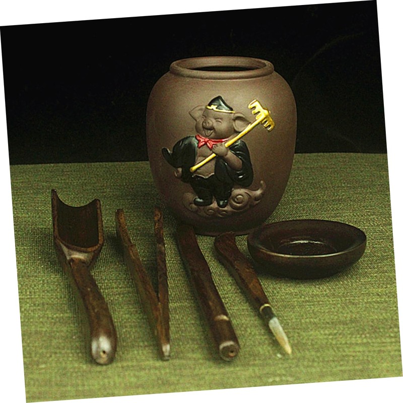 COLLBATH 6pc Ebony Wood Chinese Kung Fu Tea Set Tea