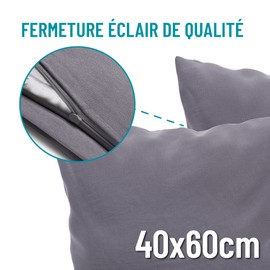 Dreamzie Pillowcases (Set Of 2) - Anthracite - For Pillows 40 x 60 cm - 100% Cotton Jersey - Cotton Pillowcase - Pillow Cover For Bed - Pillowcase Pillow -Pillow Protector Resistant and Hypoallergenic