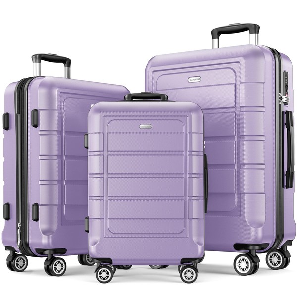 SHOWKOO Luggage Sets Expandable PC+ABS Durable Suitcase Double Wheels TSA