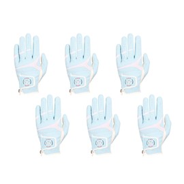 SIMPLE SYMBOL Men's Golf Glove Premium Synthetic Leather,Stable Grip,Six Pack（Left is Wear on Left Hand,Right is Wear on Right Hand） Four Colors to Choose from White/Sky/Beige/Red(Sky,S,Left)