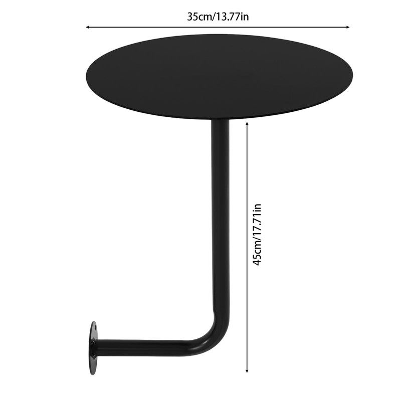 ILWorkTLs 13.77In Wall Mounted Coffee Table,Round Bar Tables,Snack Desk,Iron Drink