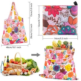 Dyserbuy 10pcs Large Reusable Shopping Bags, Folding Shopping Bag, Waterproof Tote Shopping Bag, Washable Grocery Bags Foldable in Pouch, for Daily Shopping Groceries, Travel, Outdoors Storage