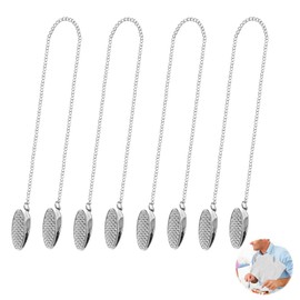 Pack of 4 Napkin Chain with Clip, Silver Napkin Chain, Napkin Holder Chain, Napkin Clips, Metal Napkin Chain, Napkin Holder, Napkin Clips, Chain for Seniors, Adults, Children