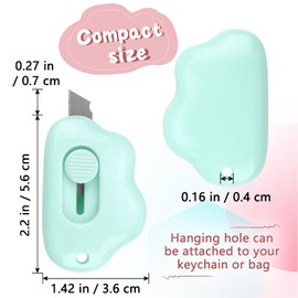 Box Cutters Cloud Letter Opener Envelope Slitter, Cloud Shaped Carton Portable Cutter with Key Chain Hole, 4 Pack
