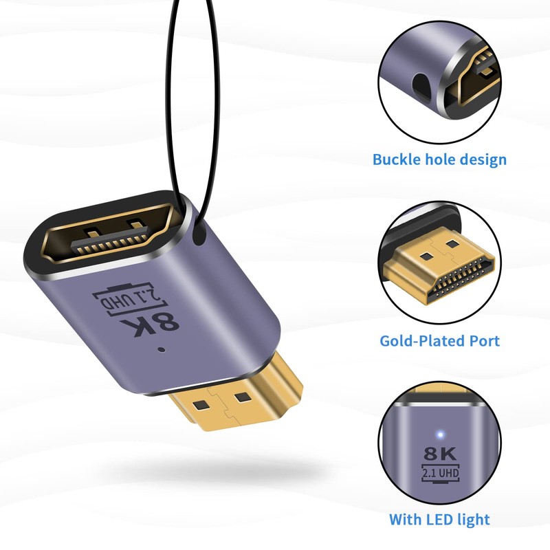 Poyiccot HDMI 2.1 Extension Adapter, 8K HDMI Converter Adapter, 48Gbps