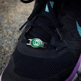 GRAPHICS & MORE Green Lantern White Logo Shoe Shoelace Shoe Lace Tag Runner Gym Charm Decoration