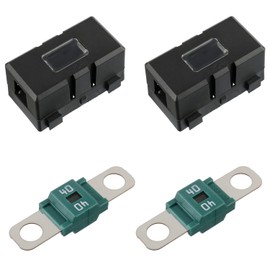 BOJACK 125 Amp AMI/Midi Fuse Holders and High Current Bolt-on Midi Fuses 125A for Cars Trucks Vehicles (Pack of 2