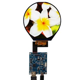 VSDISPLAY 3.4 inch 800x800 IPS 330nit Round LCD Screen and mini 39 pins Controller Board,Micro USB Power Port