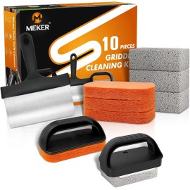 MEKER Griddle Cleaning Kit for Blackstone, Flat Top Grill Black