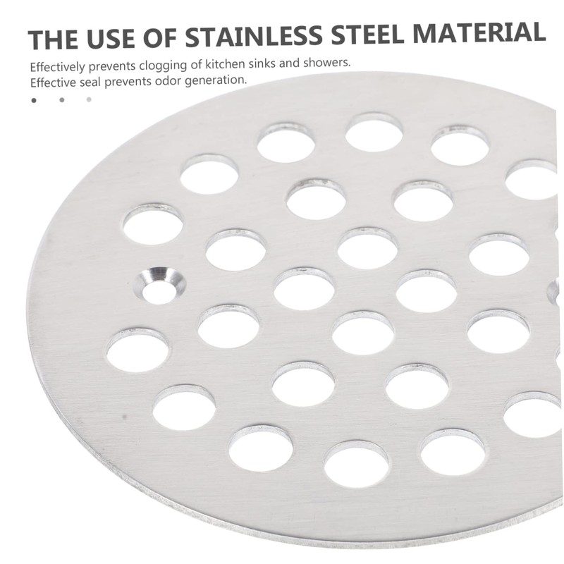 SHINEOFI 2pcs Stainless Steel Floor Drain Covers Round Strainers for
