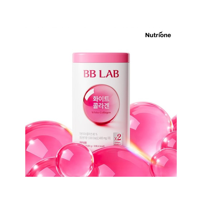 NutriOne [비비랩] 화이트 콜라겐 1통(1개월분) 저분자/콜라겐더블업/복숭아맛/화잘먹 [BeBeLab] White Collagen 1