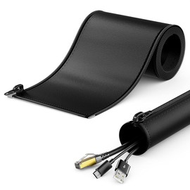 deleyCON 3.0 m Cable Tube with Zip, 40 mm Diameter, Cable Management, Cable Duct, Cable Protection, Robust Nylon Cable Sheath, Household, Office, Desk,