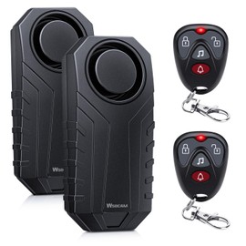 WSDCAM 113dB Loud Anti Theft Vibration Sensor Alarm Systems for Electric Bike Motorcycle Golf Car Trailer Mailbox Garage Door Waterproof Home Security Bike Accessories Bike Alarm with Remote (2pack)