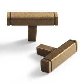 Goo-Ki Kitchen Cabinet Knobs Vintage Brass,6-Pack Zinc Alloy Drawer Knobs Dresser Pulls Single Hole,Antique Brass Drawer Furniture Knobs for Dresser Drawers 1814-DAN-GT