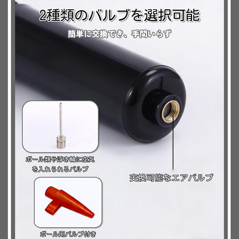LINKSORA 空気入れ ボールポンプ 軽量 小型 収納便利（サッカーボール、バスケットボール、バレーボール、風船、水泳のリングに）10点セット