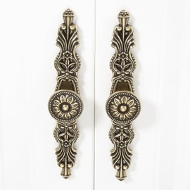 Mgoodoo 2 Pcs Vintage Furniture Door Knobs Antique Bronze Kitchen Cabinet Cupboard Dresser Door Knobs Hole Spacing 96mm