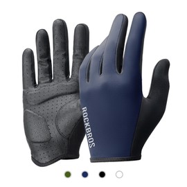 ROCKBROS Road-to-Sky Gloves Cycling Gloves Touchscreen Full Finger Breathable Non-Slip Gloves Spring Summer for Cycling Running Fitness Women Men Blue XL