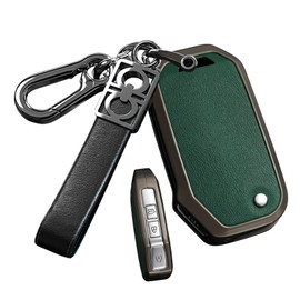 ontto Alloy Car Key fob Cover fit for Kia Picanto 2025 K5 Sportage Seltos Sports Ceed Xceed Sport NIRO flip Key Holder Smart Leather Key case Shell Bag Keyring Keychain Accessories Black Green