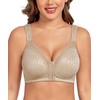 Curyon Women’s Minimizer Bra Front-Close Bras Wireless Full Figure Wirefree