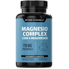 Beyond Vitamins | Magnesio Complex | CON 4 MAGNESIOS: Citrato, Glicinato, Gluconato y Óxido de Magnesio| 710 mg Puro por Cápsula | Suplemento Alimenti