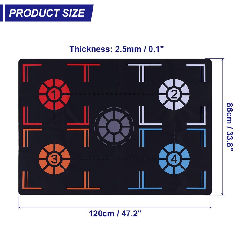PATIKIL Basketball Training Mat 2.5mm Rubber Basketball Footstep Pad Non-Slip