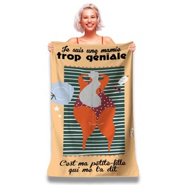 Personalised Microfibre Beach Towel with Humorous Message - Beach Towel 160 x 80 cm - Ultra Absorbent, Quick Dry, Lightweight and Compact. Gift for Women, Grandmother's Day Christmas