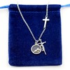 Uloveido Womens Stainless Initial Faith Side Cross Necklace with Round