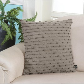 5M House of MV Miranda Set of 2 Cushion Covers | 70% Cotton, 30% Micro Polyester | Corduroy Pom Pom Detailing | 45x45 cm | Machine Washable | A Trendy Twist to Home Décor, Sofa & Bed
