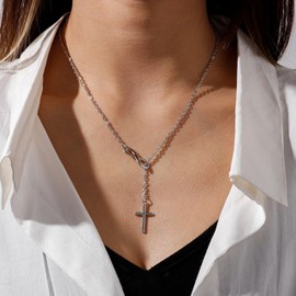 Your Always Charm Silver Cross Necklaces for Women Confirmation Gifts First Confirmation Necklace Gifts Faith Religious Cross Jewelry Gifts for Women