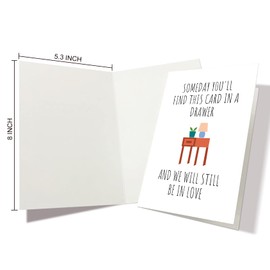 Nchigedy Funny Valentine's Day Card for Him Her, Hilarious Anniversary Card for Husband Wife, Someday You Will Find This Card In A Drawer