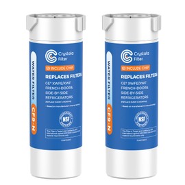 Crystala Filters Water Filter Compatible with XWFE (Built-in CHIP), Replacement for GE XWFE, XWF Refrigerator Water Filter Pack of 2