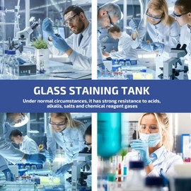 iplusmile Coplin Jars Glass Staining Jar 5- Slide Capacity Staining Tank Laboratory Equipment Transparent