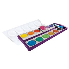 Pelikan 701327 Paint Box K12 Opaque Paint Box with 12 Colours Purple Including Opaque White School Standard