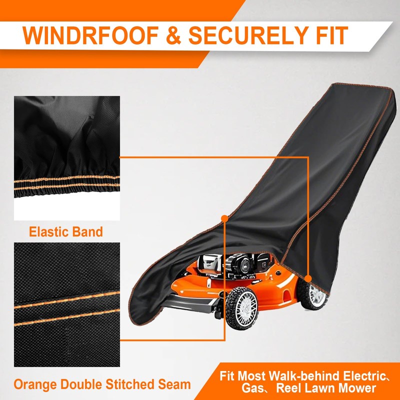 YONQIFON Push Lawn Mower Cover Waterproof Outdoors Heavy Duty 420D