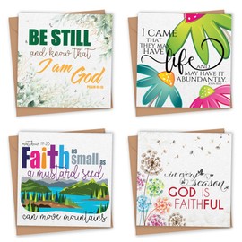 Seeded Christian Cards for all occasions, 4 Plantable Scripture Cards with Envelopes, blank inside, Eco-friendly & Biodegradable – Just Cards Direct