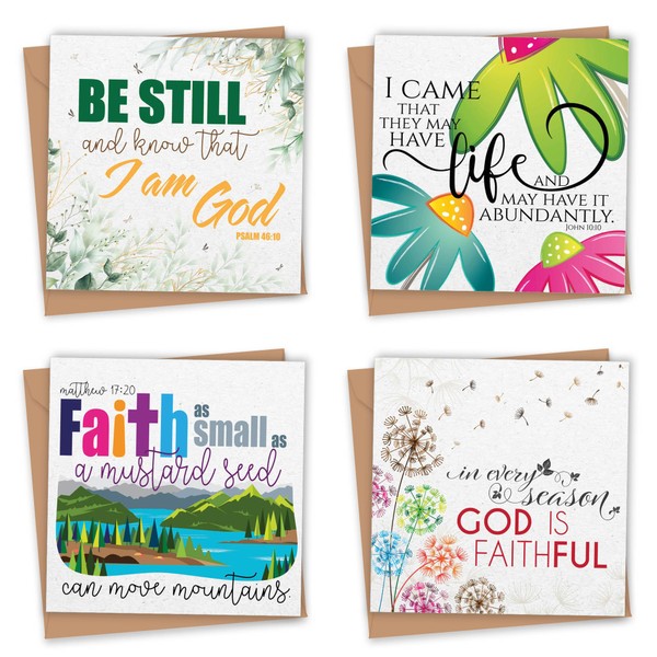 Seeded Christian Cards for all occasions, 4 Plantable Scripture Cards