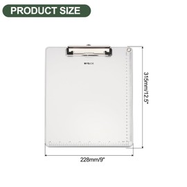 M&G Aluminum Clipboards 12.5 x 9 Inch, Clip Boards with Low Profile Clip Hold A4 Letter Size Paper Sheet for Office, Silver Tone