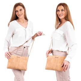 Corkor Cork Purse Women | Vegan Crossbody Bag Small Handbag Portugal Non-Leather Natural