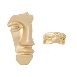yueton 2 Pack Vintage Mask Brooch Unique Half Face Brooch Figure Face Mask Jewelry Accessories for Women Men