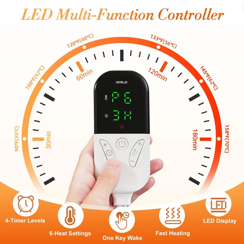 Focbeo King Size Heating Pad for Back Pain 32"x24" Extra