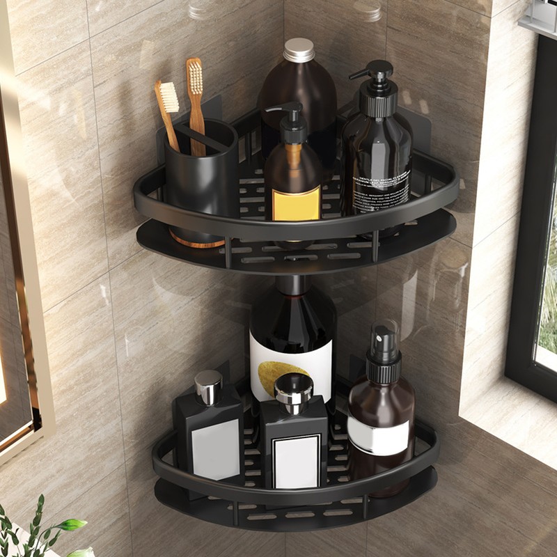 Triangular Shower Shelf Punch Free Rustproof Aluminum Shower Corner Shelf