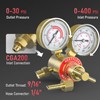 YESWELDER Acetylene Regulator CGA200, 0-400PSI and 0-30PSI Welding Gas Gauges